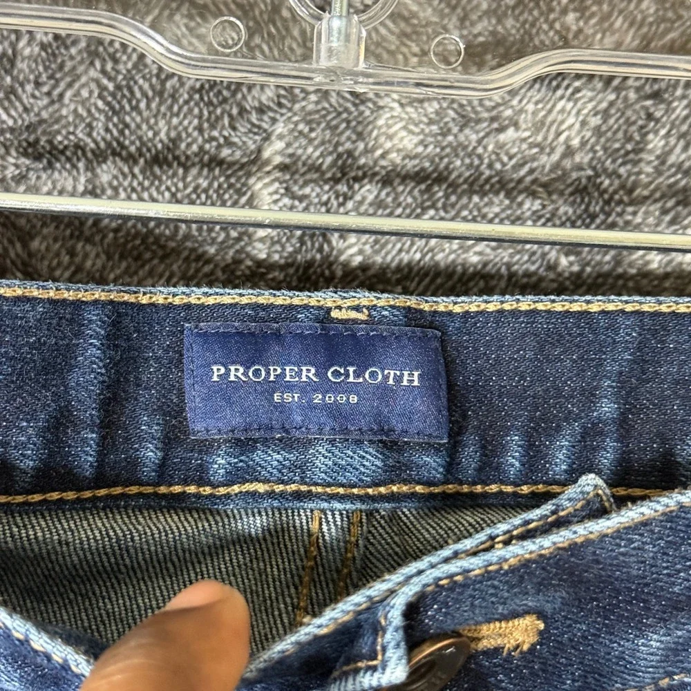 Proper Cloth Japanese 12 Oz Dark Wash Indigo Stretch Denim‎ Jeans 44x29